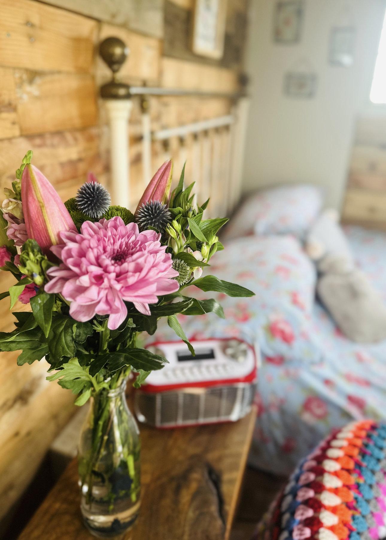 Inside a shepherd's hut at Balnab Farm