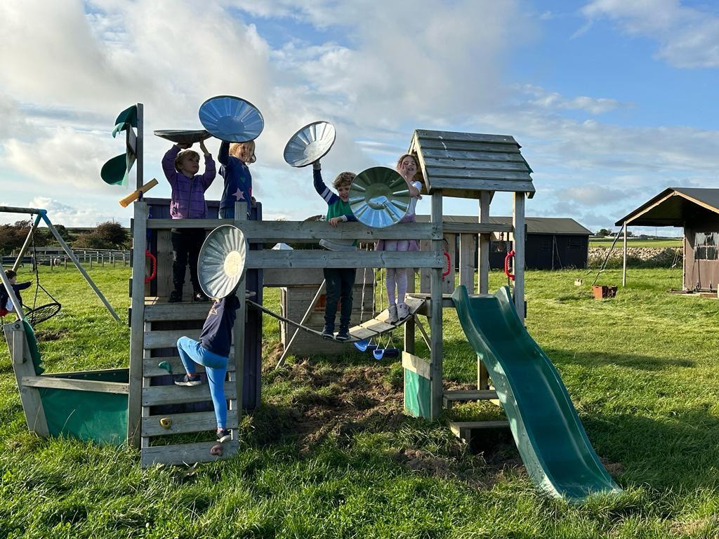 Playing at Balnab Dairy Farm