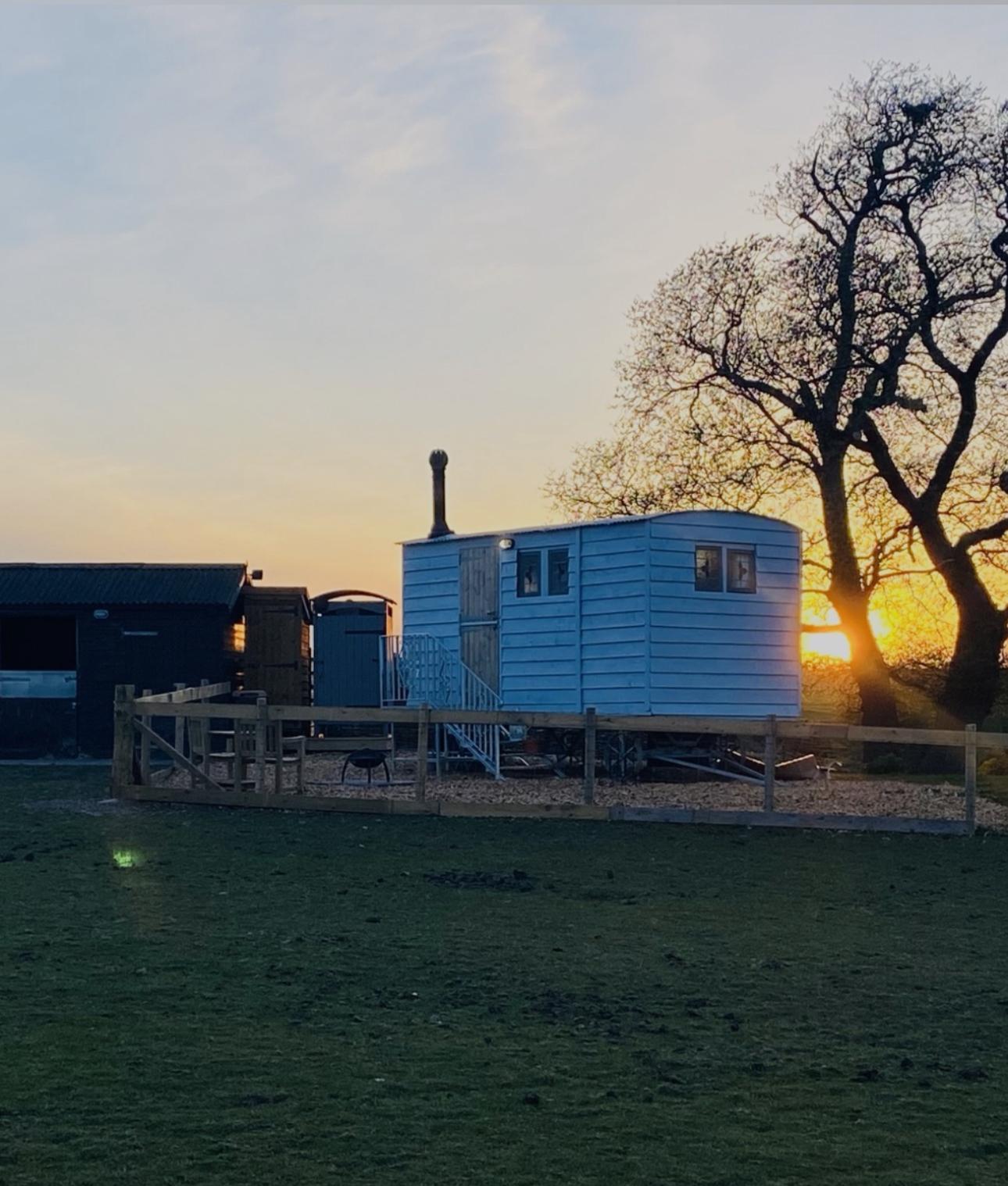 Shepherd's Hut at sunset