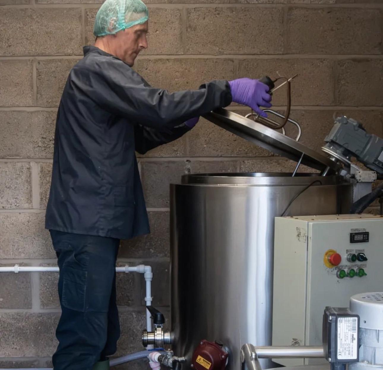 Processing milk at Balnab Dairy Farm