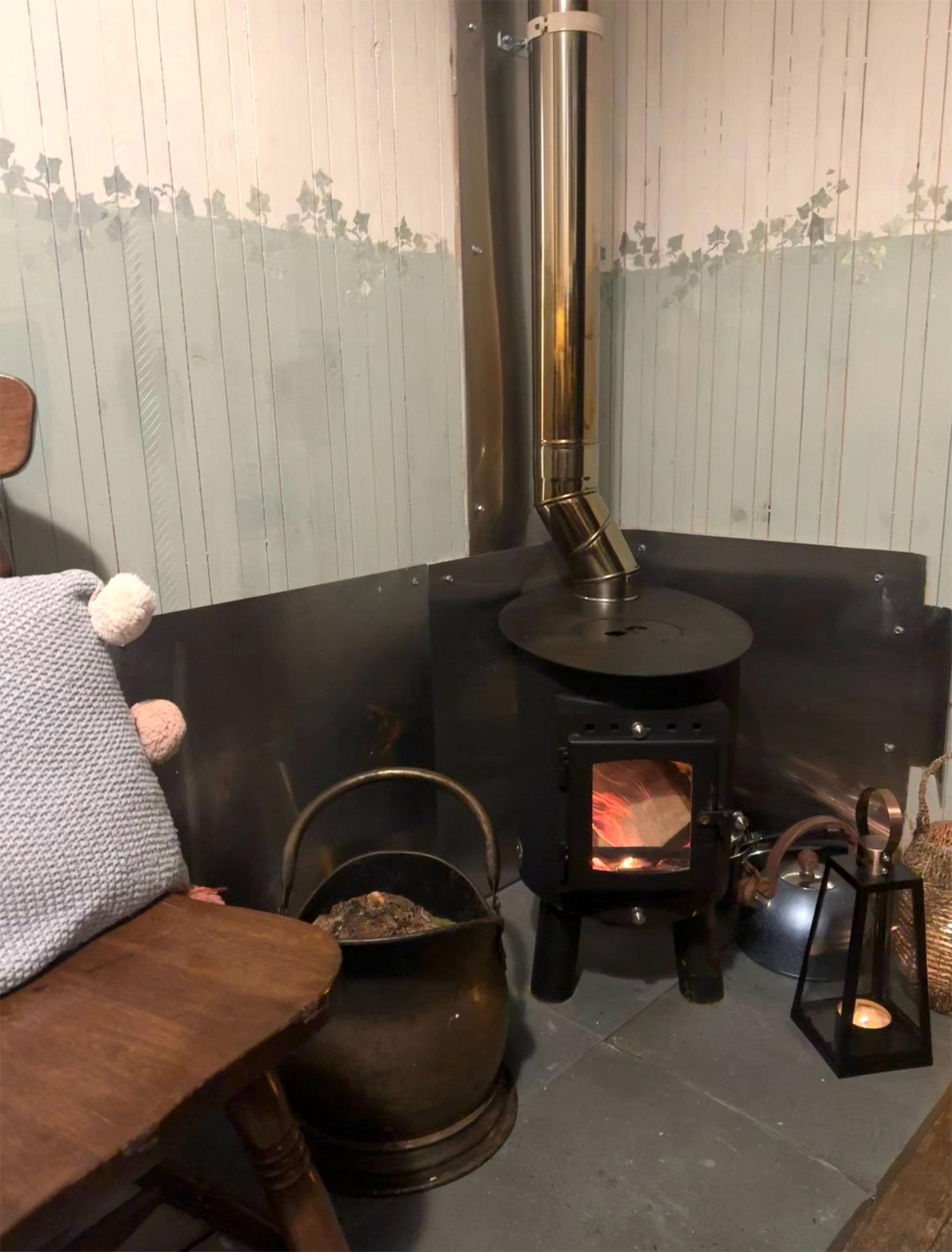 inside the Black Sheep shepherds hut at Balnab Farm