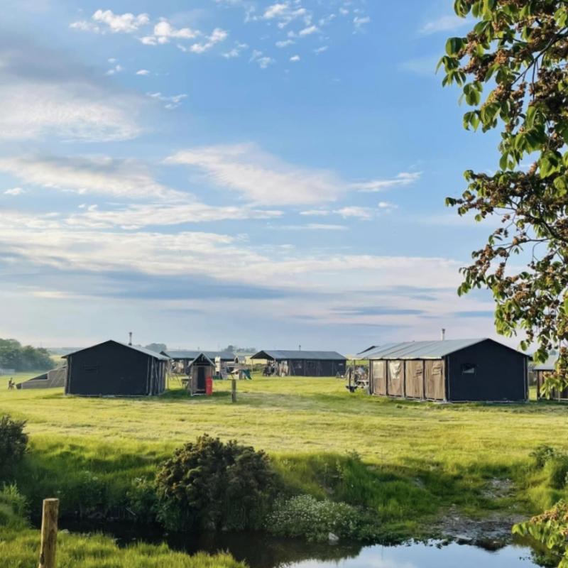 Off grid safari tents at Balnab Dairy Farm